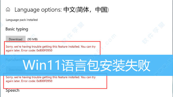 Windows11系统语言包安装失败解决方法