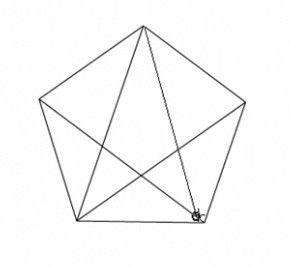 把五边形的五个角用直线连接起来