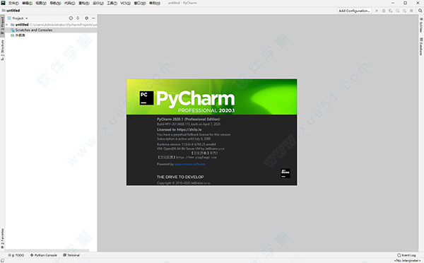 PyCharm Pro 2020.1汉化破解版