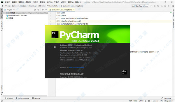 JetBrains PyCharm2020汉化破解版